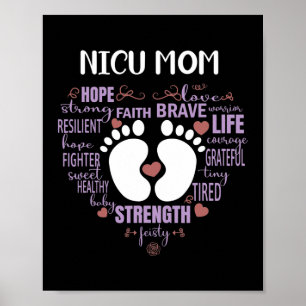 NICU Mom Awareness Month for Mommy Mama Mother's Poster