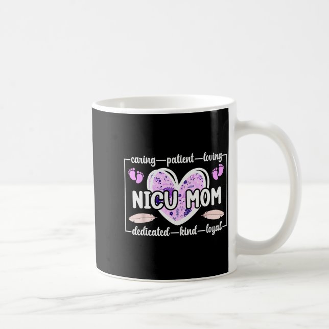 Nicu Mom Of Nicu Warrior Heart Micro Preemie Baby  Coffee Mug (Right)