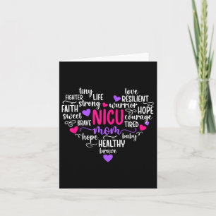 Nicu Mum Heart Micro Preemie Baby Mum Of Nicu Warr Card