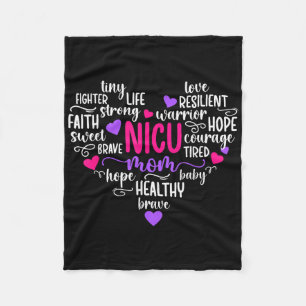 Nicu Mum Heart Micro Preemie Baby Mum Of Nicu Warr Fleece Blanket