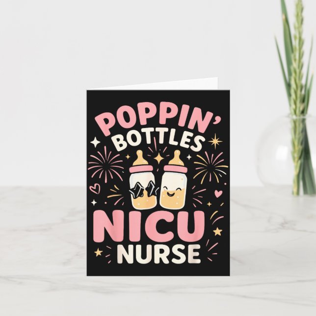 Nicu New Years Shirt, Nurse Png Bottles For The Ne Card (Front)