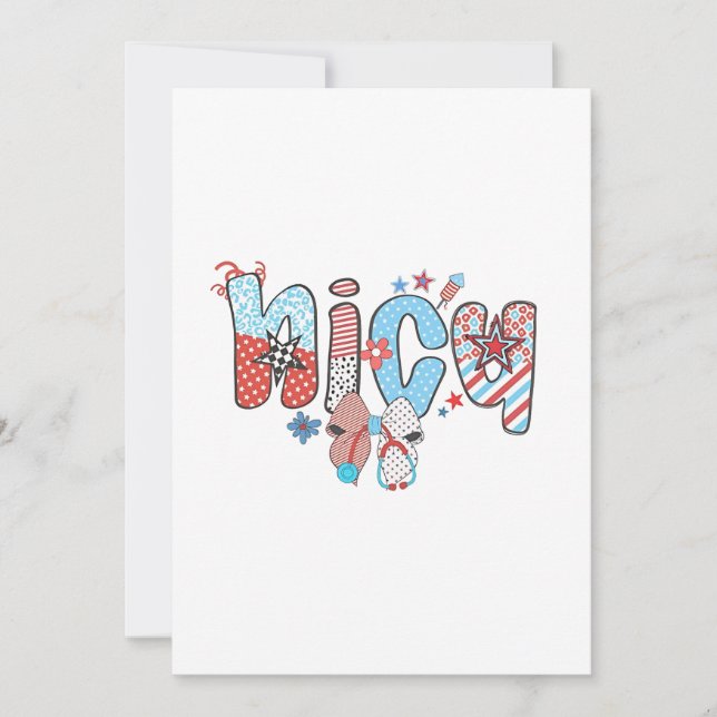 NICU Nurse 4th of July American Nurse  Thank You Card (Front)