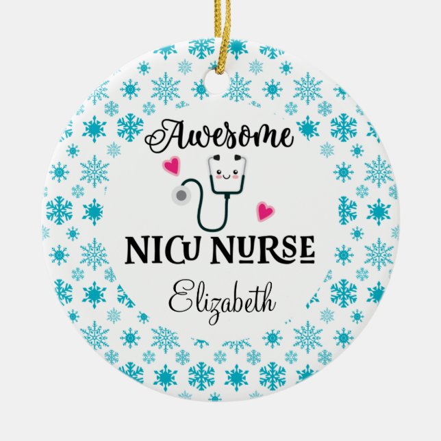 NICU Nurse Appreciation Gift Ceramic Ornament (Front)