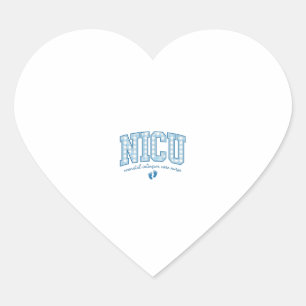 NICU Nurse Baby Feet Plaid Lettering Shirt Design_ Heart Sticker