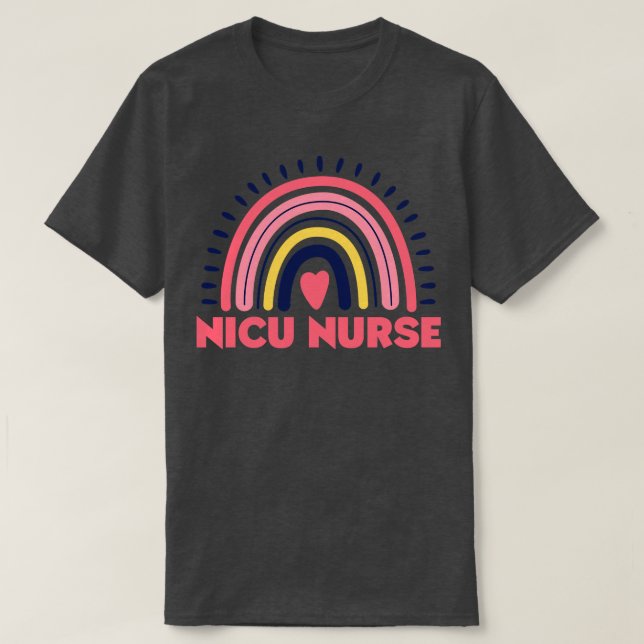 NICU Nurse Boho Rainbow 16 T-Shirt (Design Front)