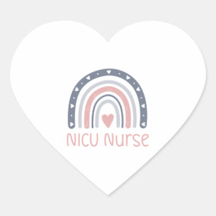 NICU Nurse  Boho Rainbow  NICU Nurse Gifts  NICU N Heart Sticker