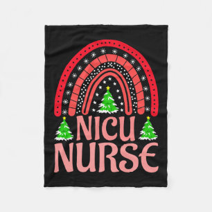 Nicu Nurse Christmas Crew Nurselife Nursing Xmas P Fleece Blanket