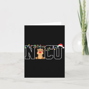 Nicu Nurse Christmas Reindeer Festive Nurse Gift  Card