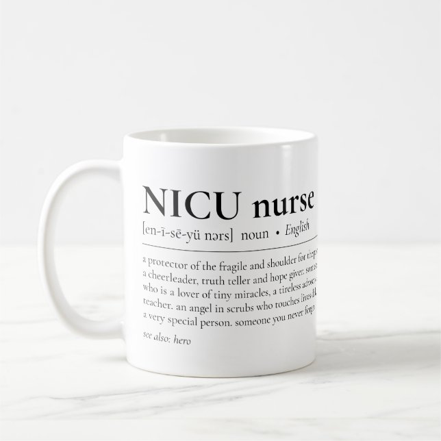 NICU Nurse Definition Neonatal Icu Appreciation Coffee Mug (Left)