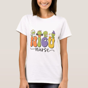 Nicu Nurse Dinosaur Halloween Pumpkin Neonatal Icu T-Shirt