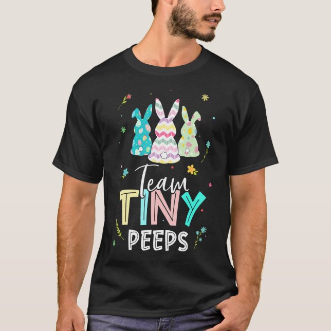 Nicu Nurse Easter Team Tiny Humans Bunnies T-Shirt (Front)