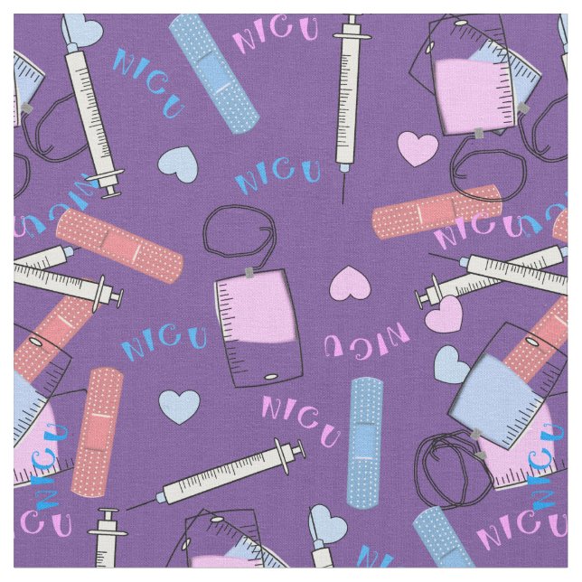 NICU Nurse Fabric Purple (Close Up)