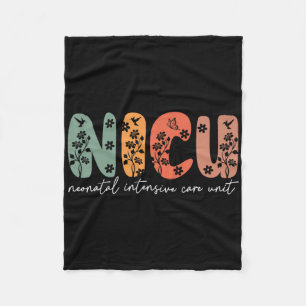 Nicu Nurse Floral Nicu Boho Neonatal Intensive Car Fleece Blanket