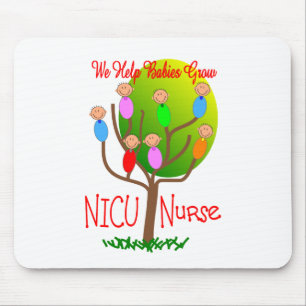 NICU Nurse Gifts, Adorable babies in a tree Mouse Pad