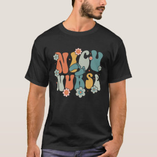NICU Nurse Groovy Wavy 60s 70s ICU Neonatal Retro T-Shirt