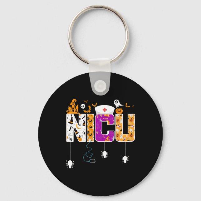 NICU Nurse Halloween Hospital Party Fun Nursing St Key Ring (Front)