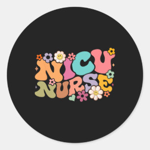 Nicu Nurse Icu Groovy Nursing Neonatal Intensive C Classic Round Sticker