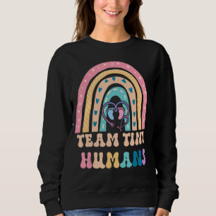 Nicu Nurse Icu Neonatal Boho Rainbow Team Tiny Hum Sweatshirt
