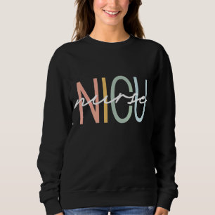 Nicu Nurse Icu Neonatal Boho Rainbow Team Tiny Hum Sweatshirt