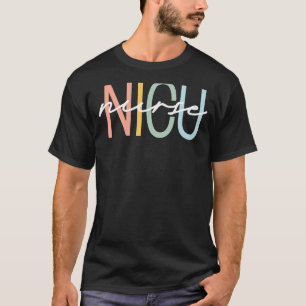NICU Nurse ICU Neonatal Boho Rainbow Team Tiny Hum T-Shirt
