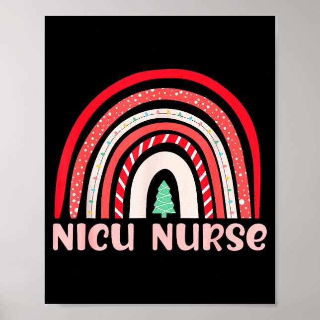Nicu Nurse Neonatal Tiny Crew Christmas Holiday Nu Poster (Front)