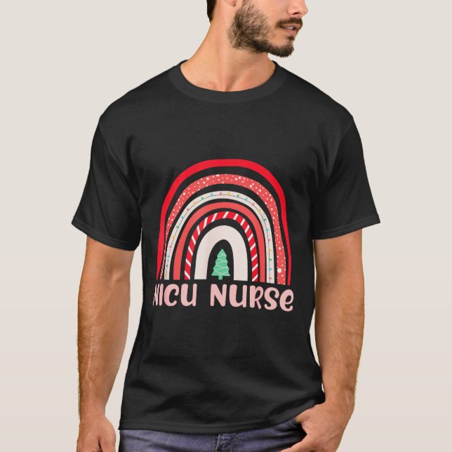 Nicu Nurse Neonatal Tiny Crew Christmas Holiday Nu T-Shirt (Front)
