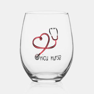 NICU Nurse - NICU Nurse Shirt - NICU Nurse Gift - Stemless Wine Glass