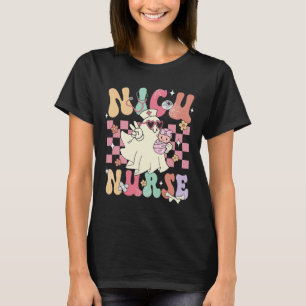 Nicu Nurse Spooky Ghost Halloween Cute Nursing Cos T-Shirt
