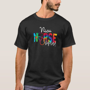 NICU Nurse Squad Watercol Love Stethoscope RN Nurs T-Shirt