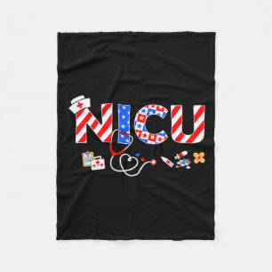 Nicu nurse stethoscope memorial day 4th july nursi fleece blanket
