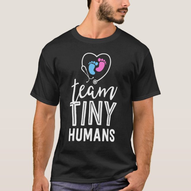 NICU Nurse Team Tiny Humans Neonatal ICU Nursing T-Shirt (Front)