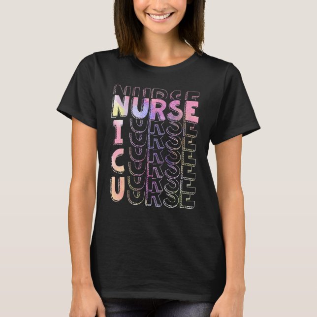 Nicu Nurse Tie Dye Women Men Tie Dye Neonatal Icu  T-Shirt (Front)