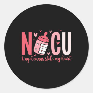 Nicu Nurse Tiny Humans Stole My Heart Valentine's Classic Round Sticker