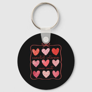 Nicu Nurse Valentines Day Boho Heart Love Neonatal Key Ring