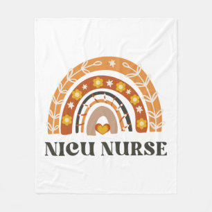 NICU Nurse Vintage Rainbow Fleece Blanket
