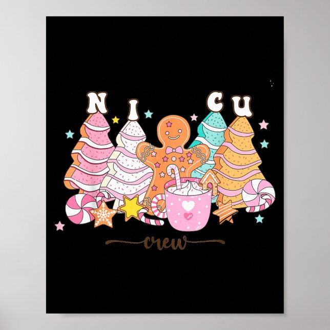 Nicu Nurse Xmas Gingerbread Neonatal Intensive Car Poster (Front)