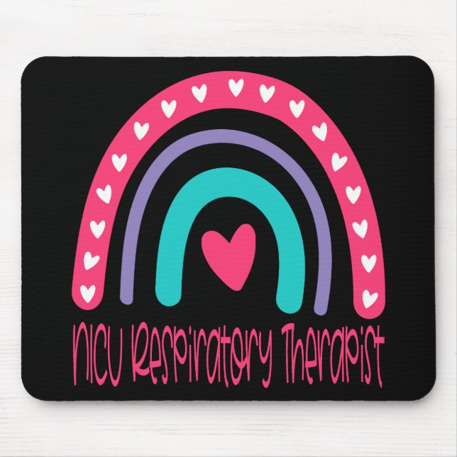 NICU Respiratory Therapist Boho Rainbow Mouse Pad (Front)