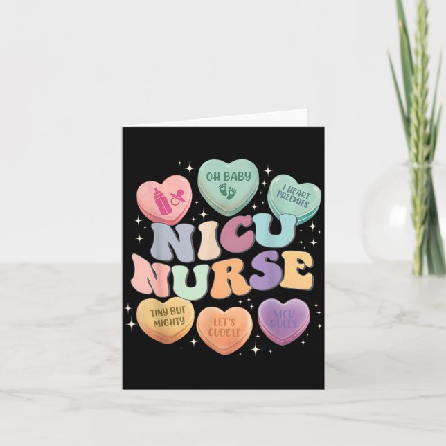 Nicu Valentine Nicu Nurse Valentines Day Icu Nurse Card (Front)