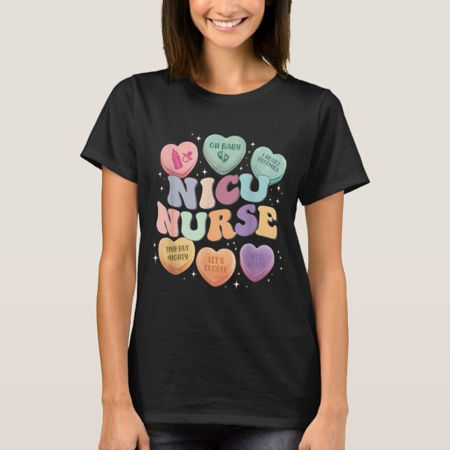 Nicu Valentine Nicu Nurse Valentines Day Icu Nurse T-Shirt (Front)