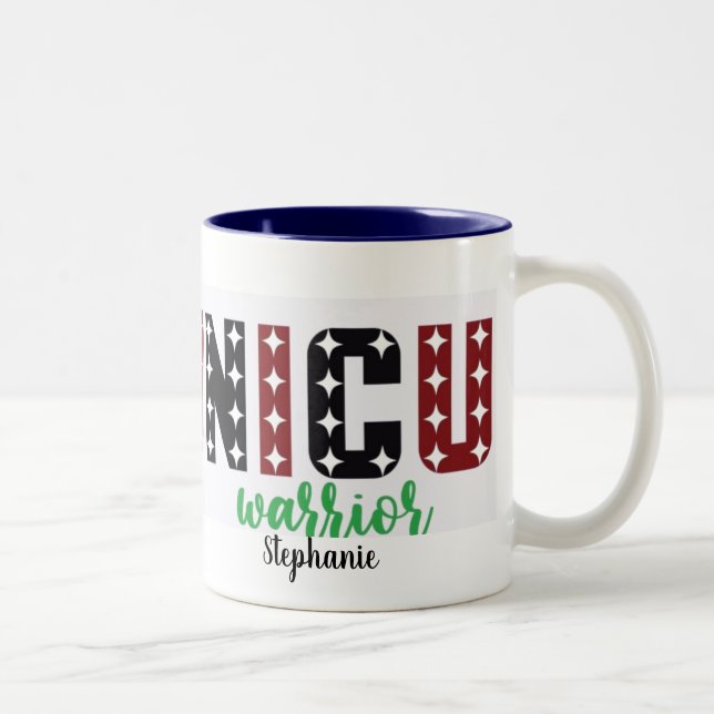 NICU warrior personalised  Valentine's day nurse Two-Tone Coffee Mug (Right)