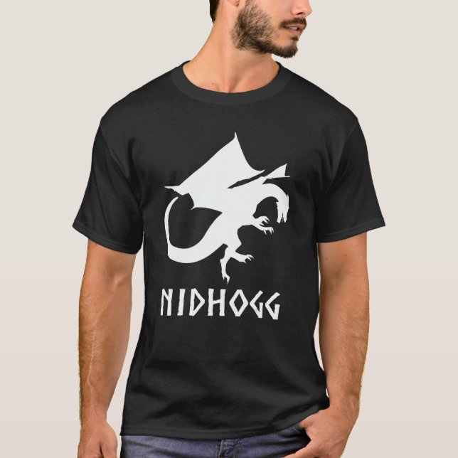 Nidhogg  Norse Mythology Dragon Yggdrasil Viking H T-Shirt (Front)