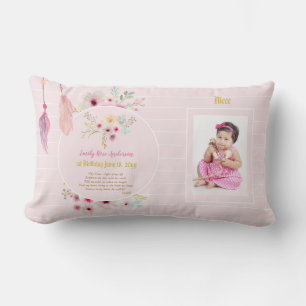 Niece 1st Birthday PHOTO and POEM Gift Lumbar Cushion