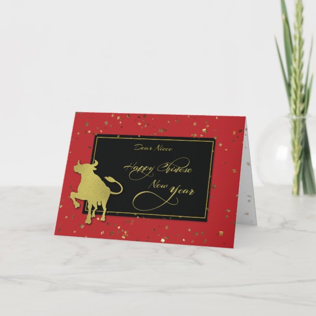 Niece 2021 Chinese New Year Confetti Card (Front)