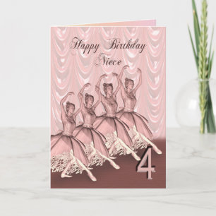Niece age 4, a ballerina birthday card