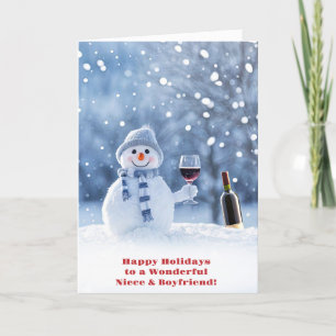 Niece and Boyfriend Happy Holidays Cute  Card