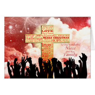 Niece and family, a Christian cross Christmas