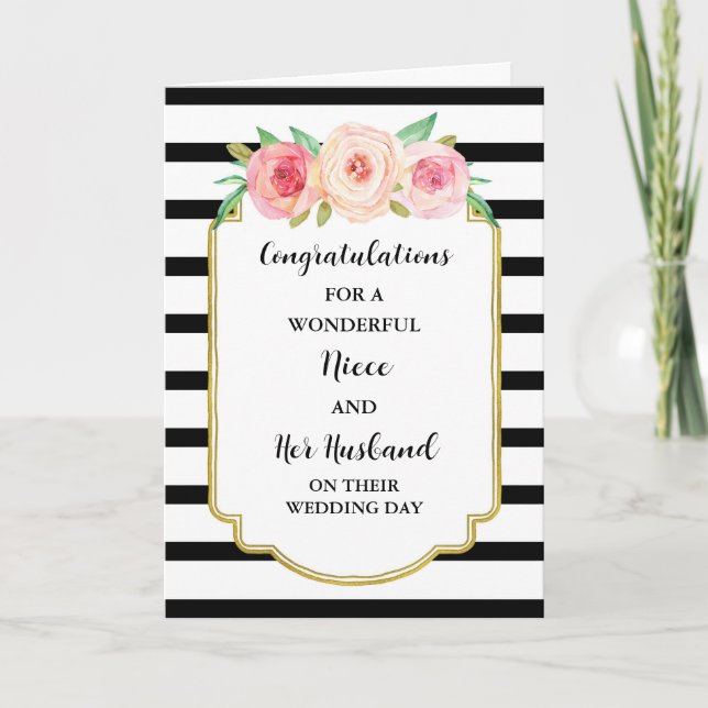 Niece and Her Husband Wedding Day Congratulations Card (Front)