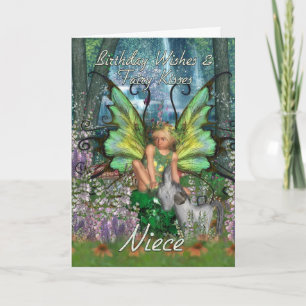 Niece Birthday Card - Angelica Fantasy Woodland Fa