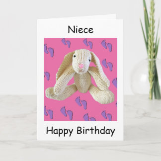 Niece birthday card bunny rabbit.