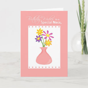Niece Birthday Flowers, Religious Card